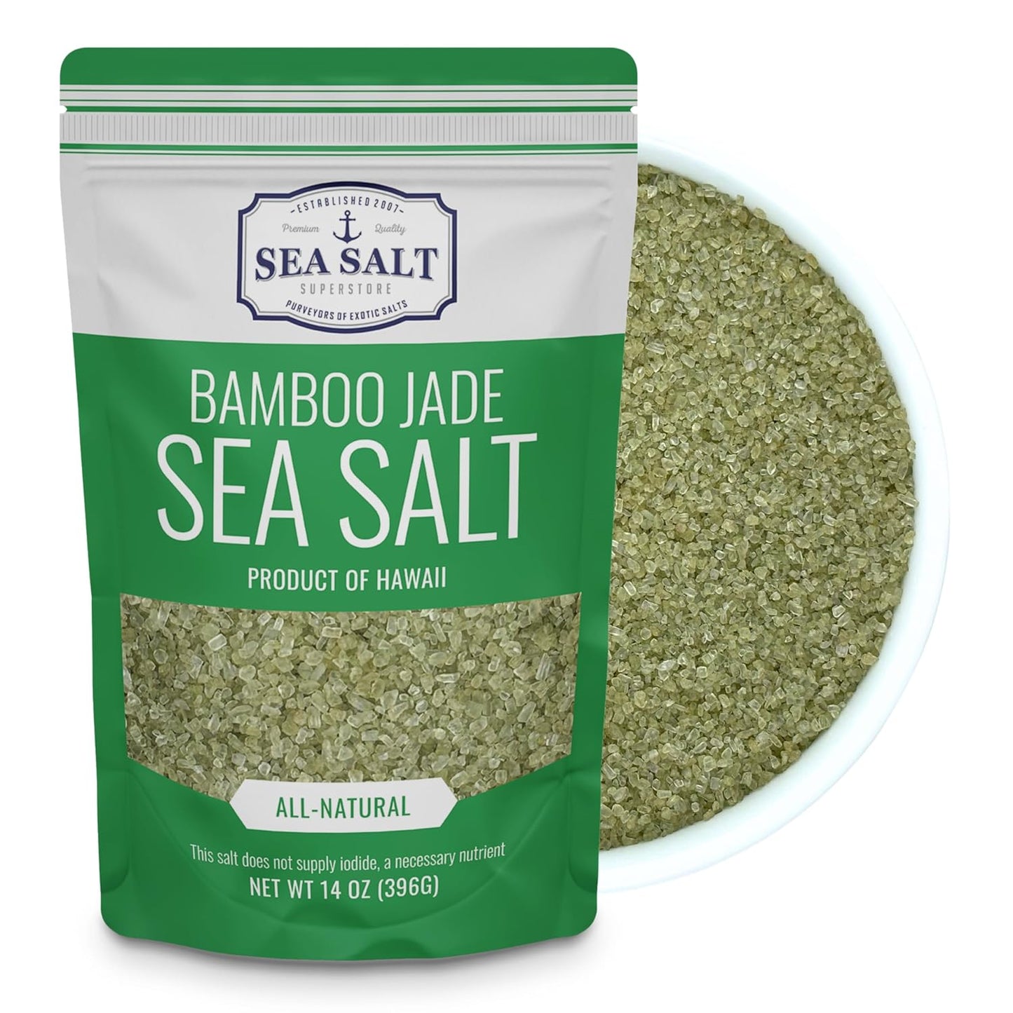 Bamboo Jade Sea Salt - 14 oz Pouch