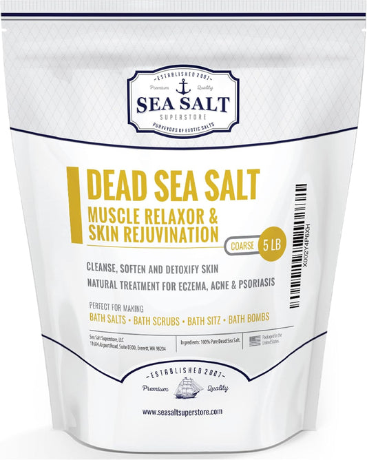 Dead Sea Salt, Coarse - 5 lb Bag