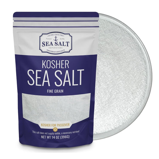 Kosher Fine Grain Sea Salt 14 oz Pouch