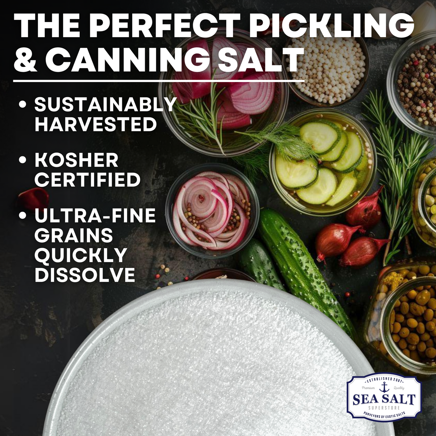 Pickling and Canning Sea Salt - 14 oz Pouch