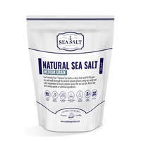 Natural Sea Salt - Medium Grain bag showcasing all-natural, non-iodized sea salt in medium grain size.